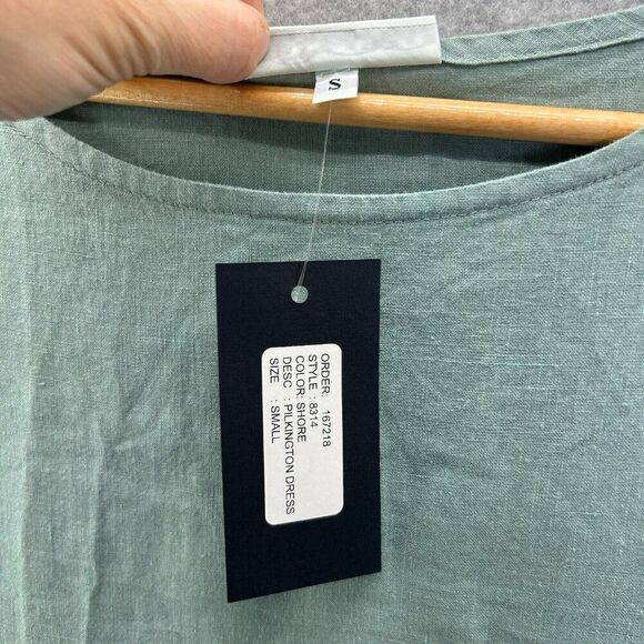 NWT Bryn Walker Size Small PILKINGTON DRESS Shore Blue Pacific Linen 3/4 Sleeve - Picture 5 of 16